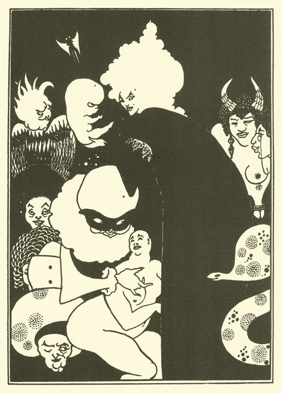 Lucianin oudot olennot (litografia) tekijältä Aubrey (after) Beardsley