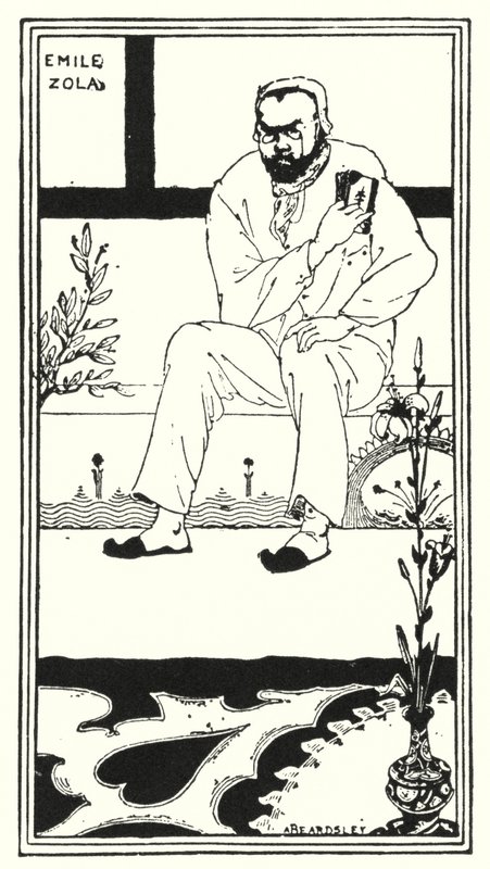 Emile Zolan muotokuva (kaiverrus) tekijältä Aubrey (after) Beardsley