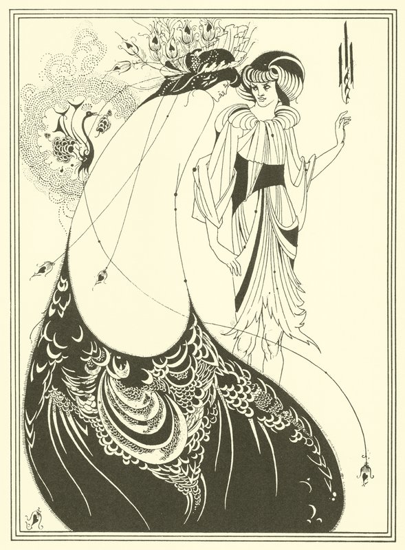 Riikinkukkohame (litografia) tekijältä Aubrey (after) Beardsley