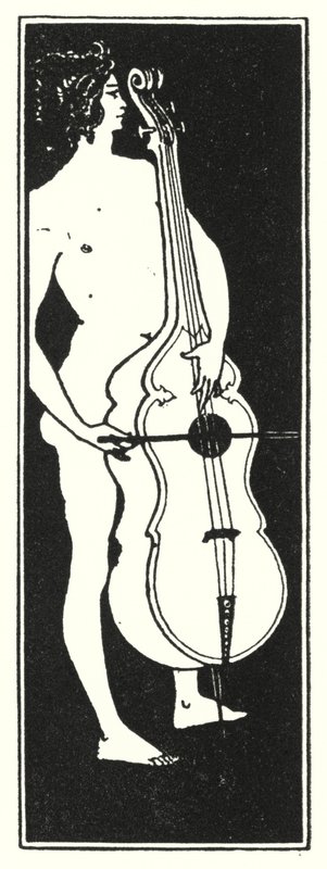 Nimiölehden koriste (kaiverrus) tekijältä Aubrey (after) Beardsley