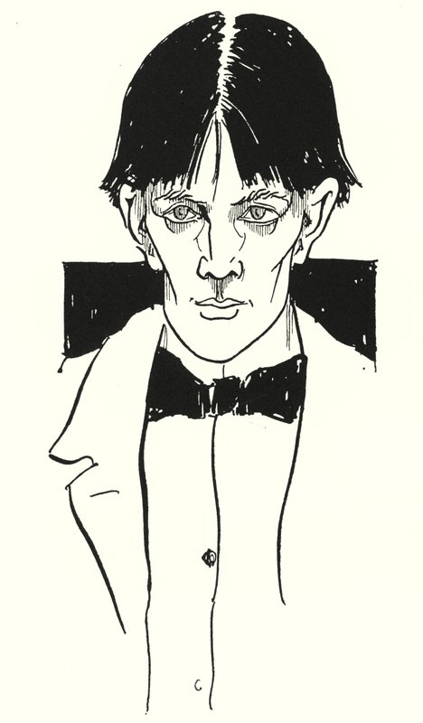 Aubrey Beardsleyn muotokuva itse tekijältä Aubrey Beardsley
