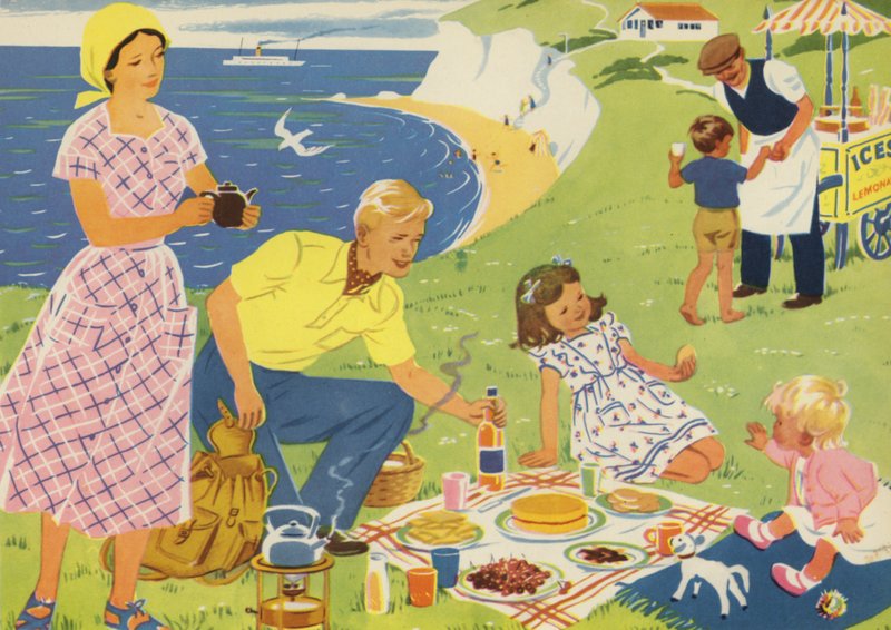Piknik (väri litho) tekijältä Audrey Brunton