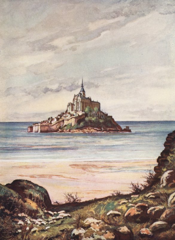 Ranska: Mont Saint-Michel (värilitra) tekijältä Auguste Gerardin