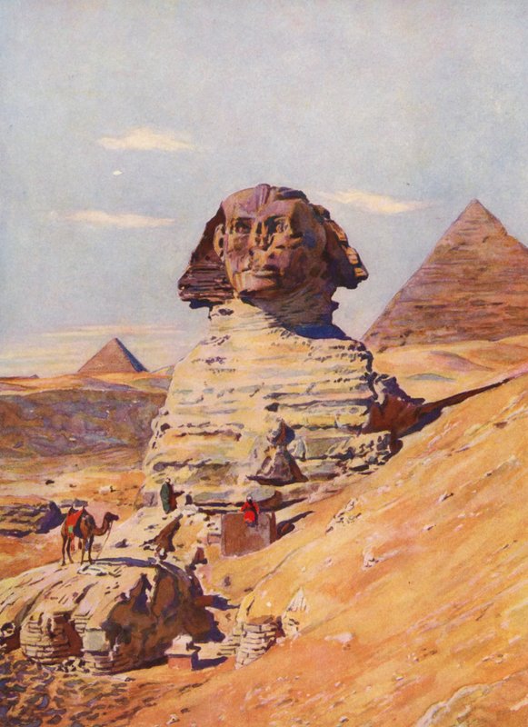 Sfinksi, Egypti (värilitro) tekijältä Auguste Gerardin