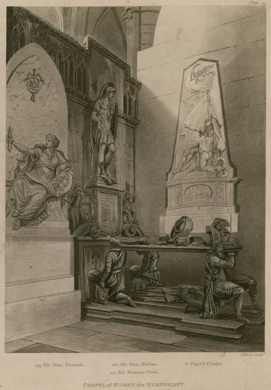 Johanneksen evankelistan kappeli, Westminster Abbey, Lontoo tekijältä Augustus Charles Pugin