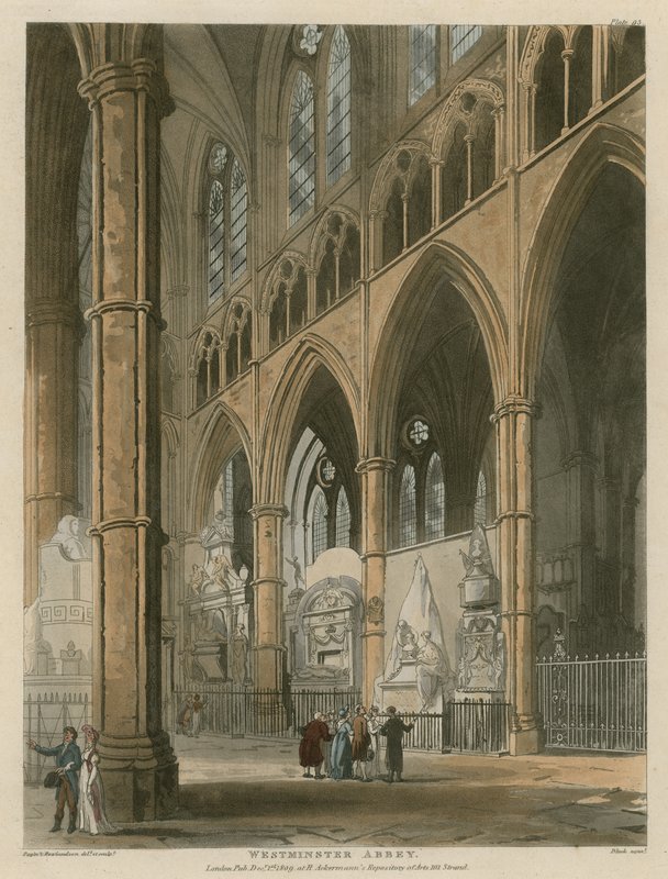 Westminster Abbey, Lontoo tekijältä Augustus Charles Pugin