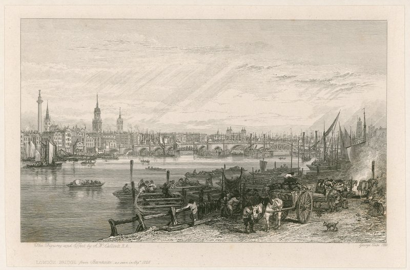 New London Bridgen rakentaminen, 1826 tekijältä Augustus Wall Callcott