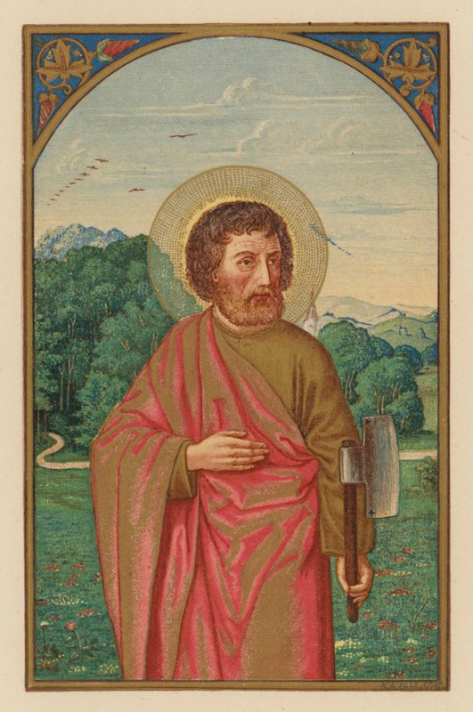 S Mathias, apostoli (chromolitho) tekijältä Austrian School