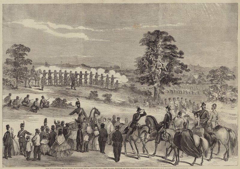 The Volunteers Sham Fight Camden Parkissa, Chislehurstissa, puolustusvoimien toinen asema tekijältä B. Clayton