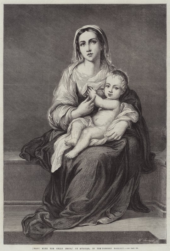 Maria Lapsen Jeesuksen kanssa tekijältä Bartolomé Esteban Murillo