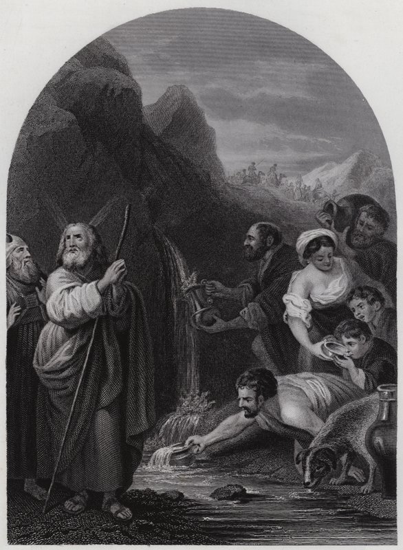 Mooses löi kallioon (kaiverrus) tekijältä Bartolome Esteban (after) Murillo