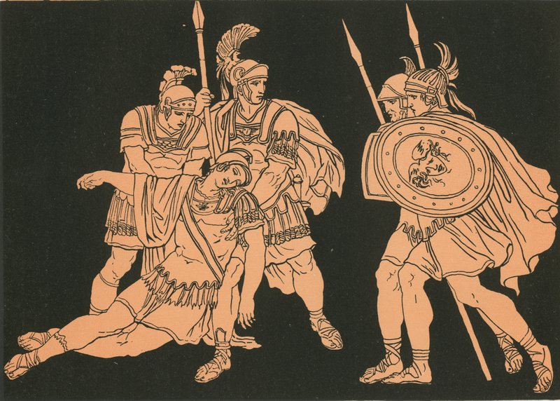 Aeneas ja Lausuksen ruumis tekijältä Bartolomeo Pinelli