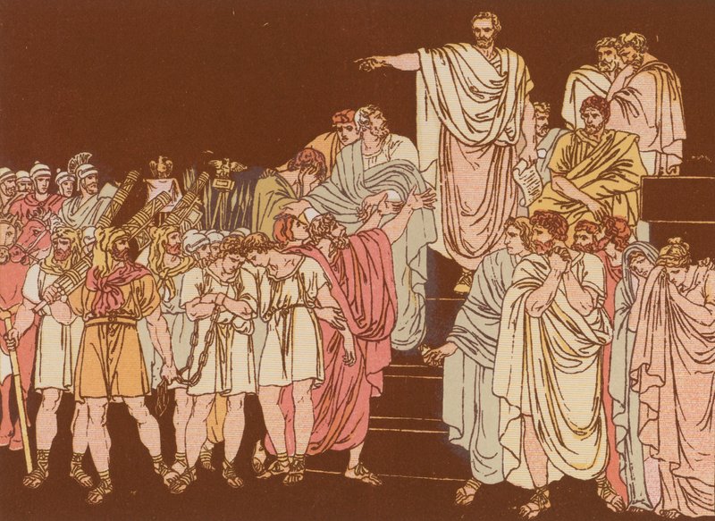 Brutus tuomitsi poikansa kuolemaan tekijältä Bartolomeo Pinelli