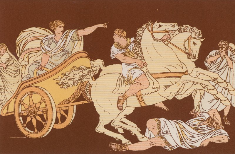 Tullia ajaa isänsä ruumiin yli tekijältä Bartolomeo Pinelli