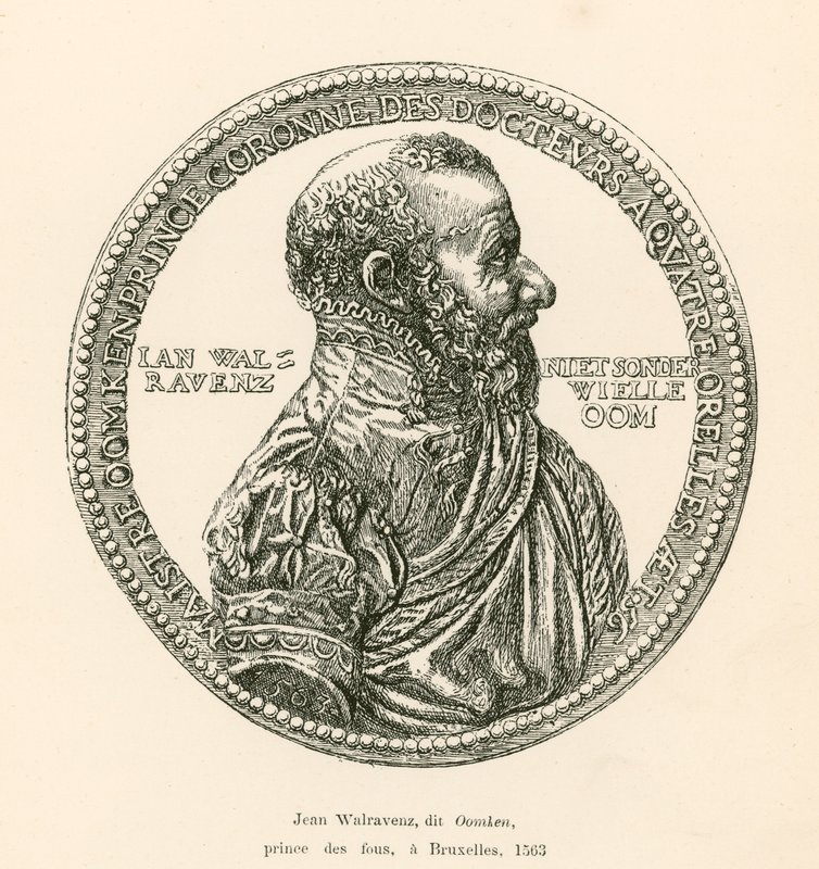 Jean Walravenz, joka tunnetaan nimellä Oomken, hullujen prinssi, Brysselissä, 1563 tekijältä Belgian School
