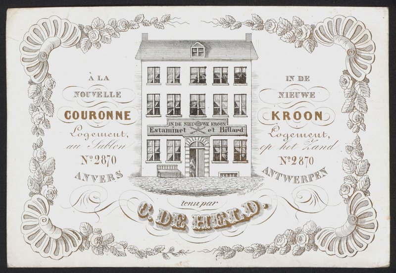 La Nouvelle Couronne, De Nieuwe Kroon, Anvers, Antwerpen (kaiverrus). tekijältä Belgian School