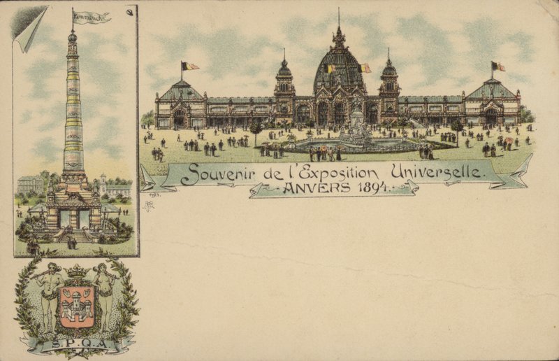 Matkamuisto Antwerpenin kansainvälisestä näyttelystä, Antwerpen, Belgia, 1894 tekijältä Belgian School