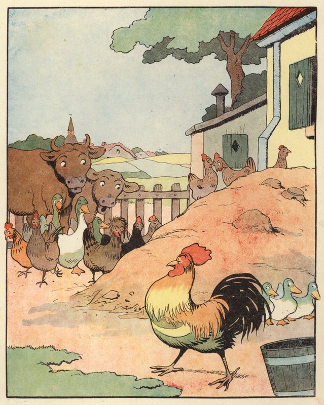 Kuvitus Chanteclerille, kirjoittanut Benjamin Rabier (väri litho) tekijältä Benjamin Rabier