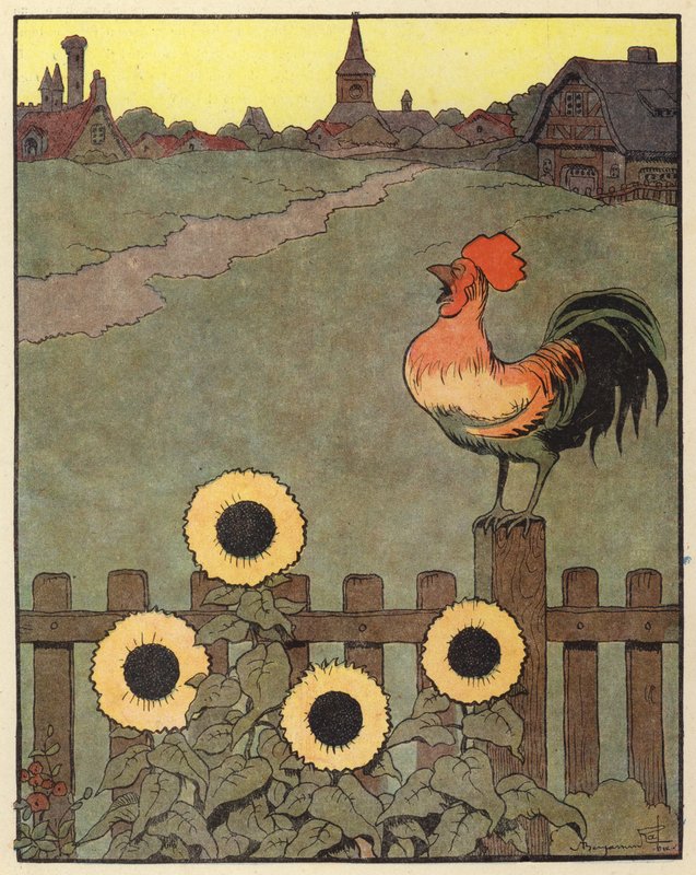 Kuvitus Chanteclerille, Benjamin Rabier (väri litho) tekijältä Benjamin Rabier