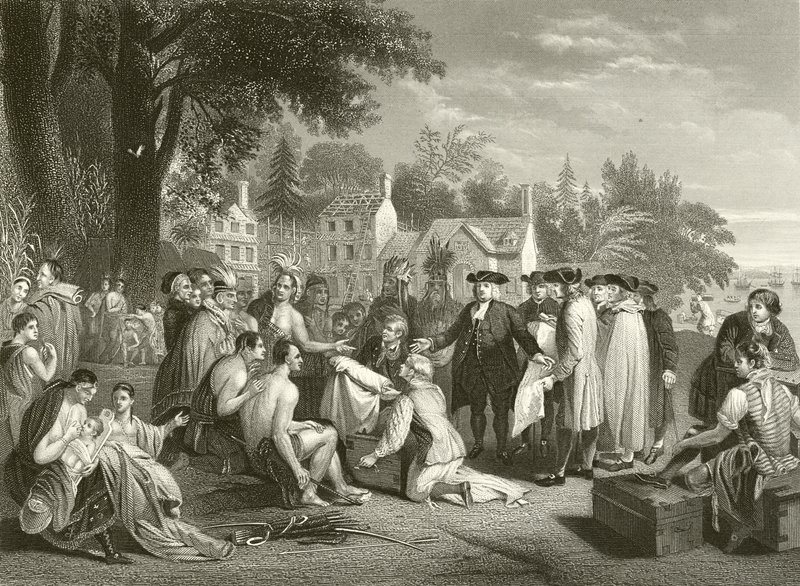 William Pennin sopimus intiaanien kanssa tekijältä Benjamin West