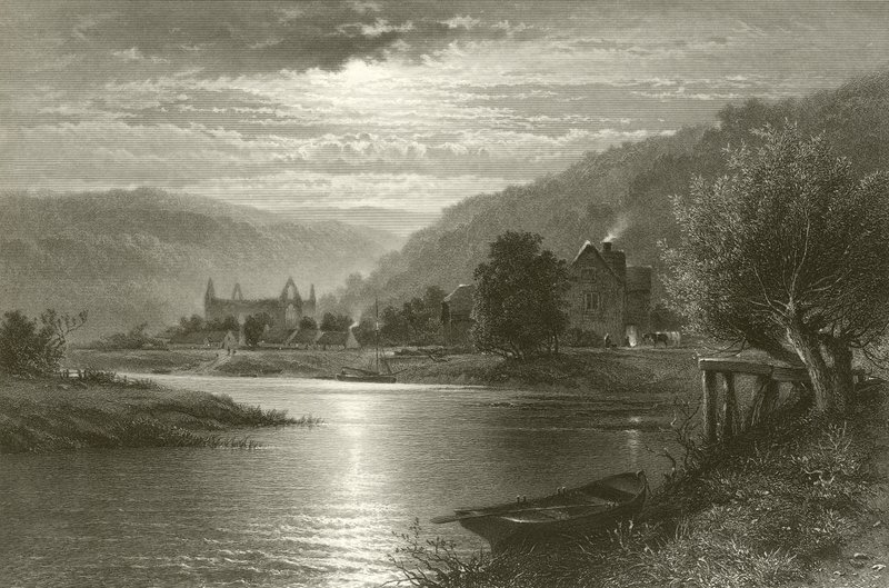 Tintern Abbey - Moonlight on the Wye tekijältä Benjamin Williams Leader