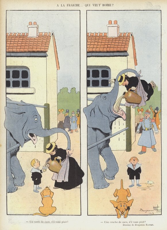 Kuvitus Le Rirelle tekijältä Benjamin Rabier