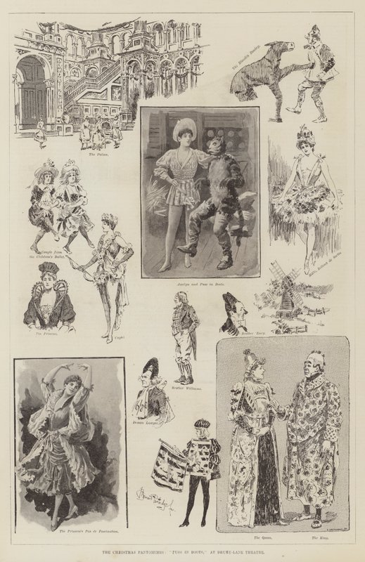 The Christmas Pantomimes, Puss in Boots, Drury-Lane Theaterissa tekijältä Bernard Partridge