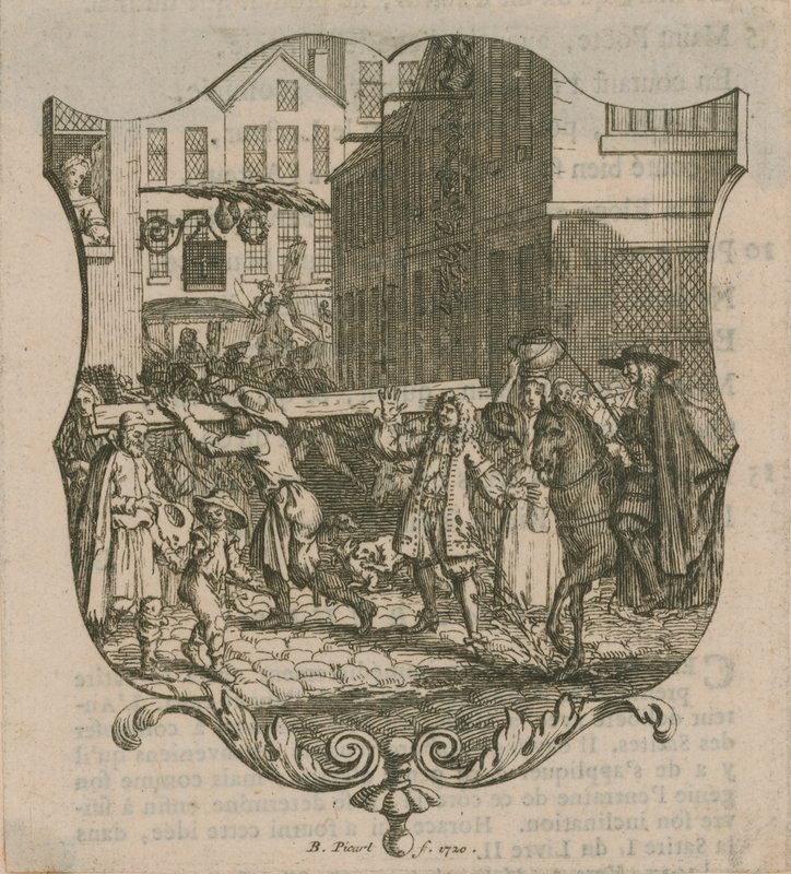 Kohtaus Lontoosta, vuodelta 1720 tekijältä Bernard Picart