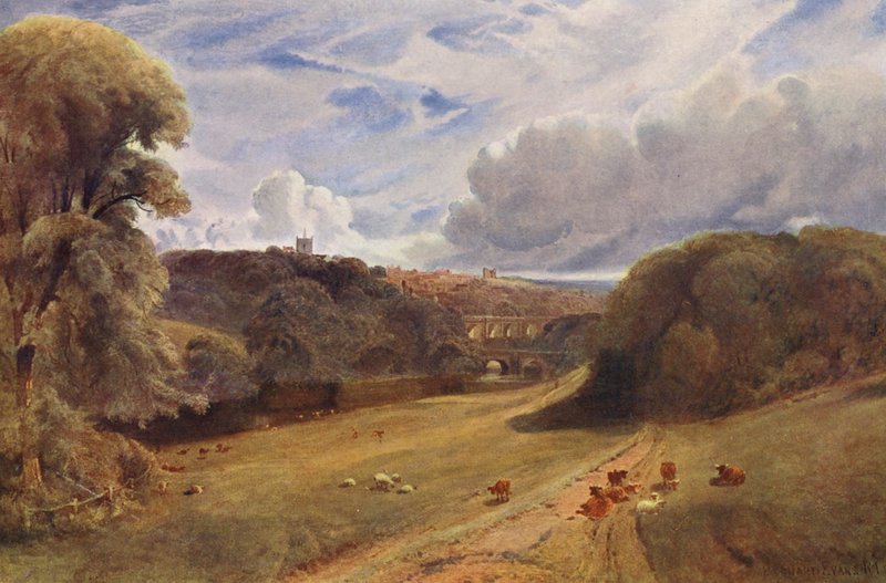 Knaresborough (värillinen litografia) tekijältä Bernard Walter Evans