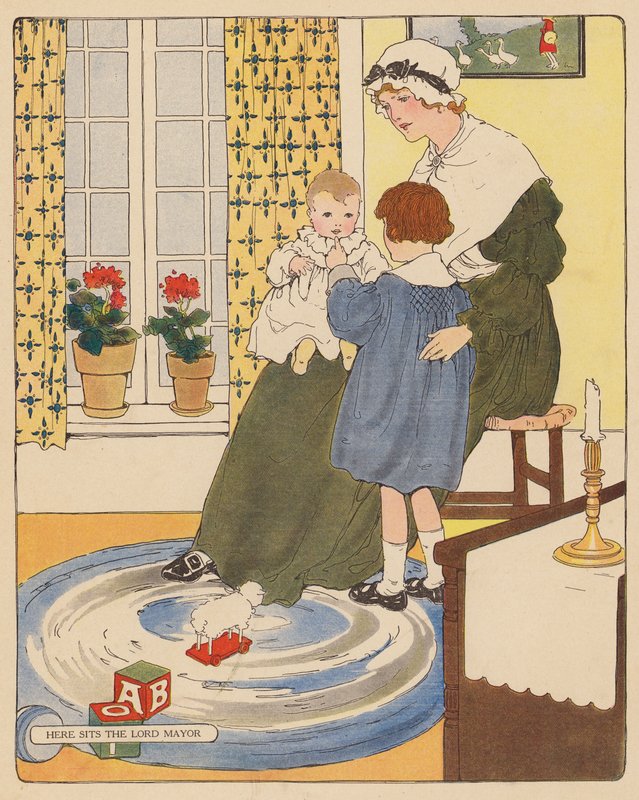 Lastenloru: Pormestari (värilitografia). tekijältä Blanche Fisher Wright