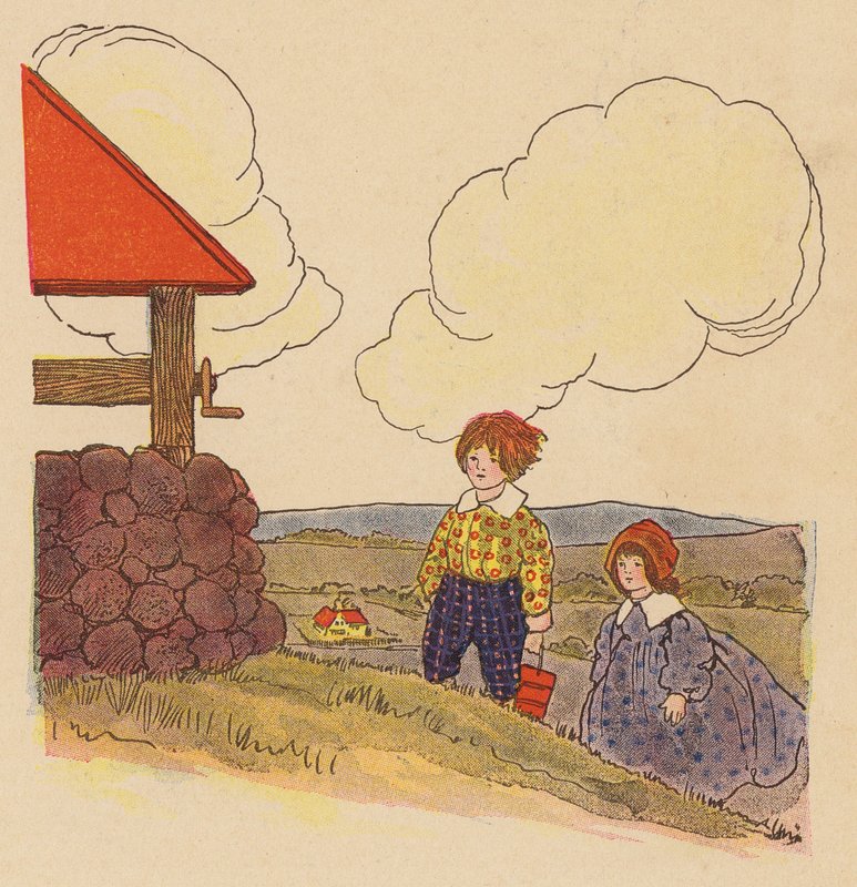 Lastenloru: Jill (värilitografia). tekijältä Blanche Fisher Wright