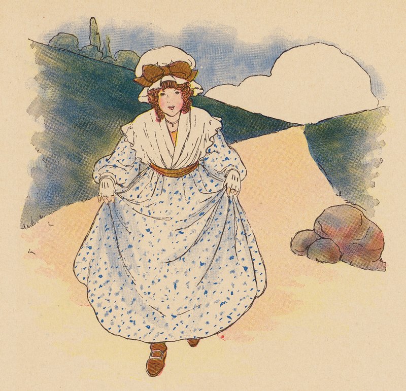 Lastenloru: Polly Flinders (värilitografia). tekijältä Blanche Fisher Wright