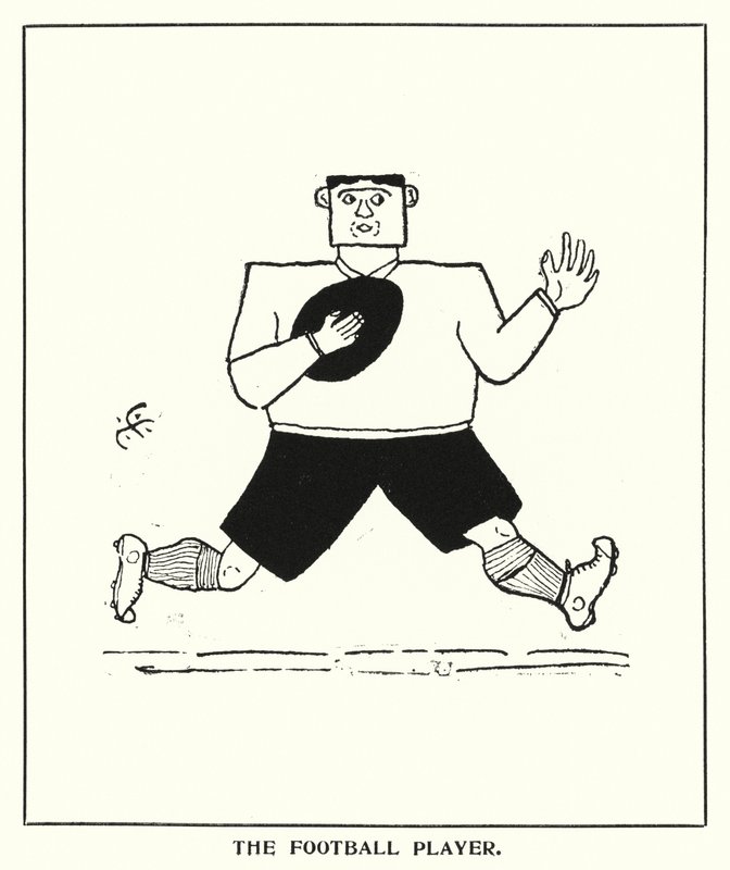 Oxford Quips: The Football Player (litho) tekijältä Bohun Lynch