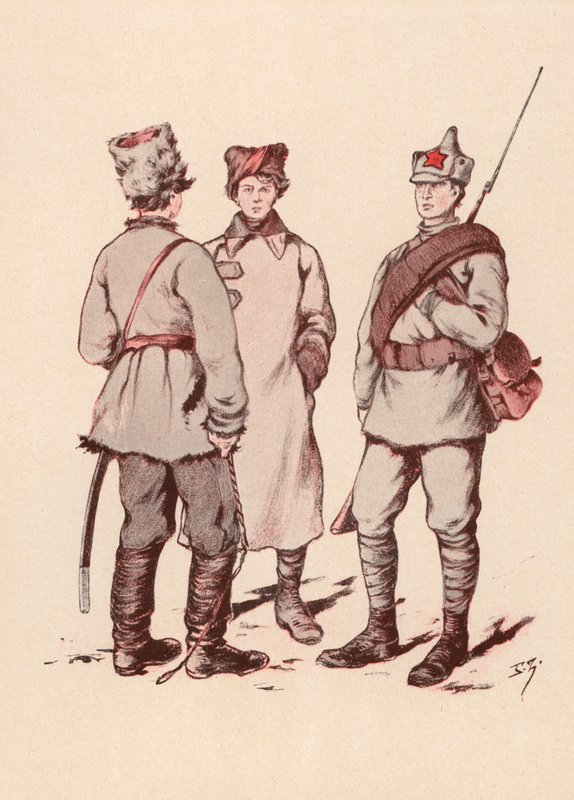 Neuvostoliiton puna-armeijan sotilaat (väri litho) tekijältä Boris Vasilievich Zvorykin