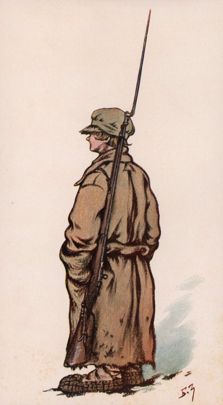 Nuori puna-armeijan sotilas, Venäjän sisällissota (väri litho) tekijältä Boris Vasilievich Zvorykin