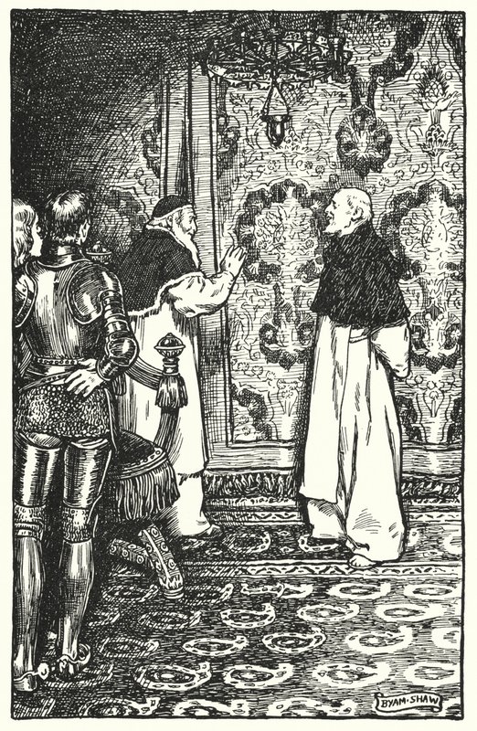 Kuvitus Charles Readen luostarille ja tulisijalle (litho) tekijältä Byam (after) Shaw