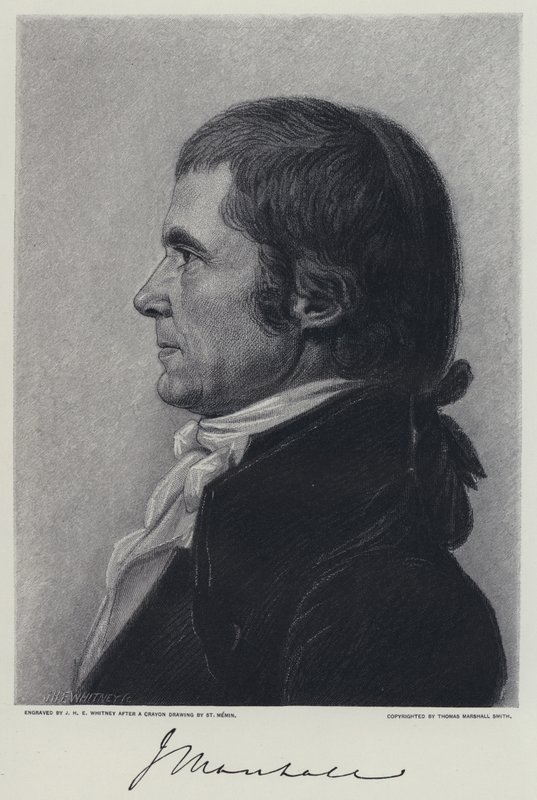Päätuomari Marshall (litho) tekijältä C.B.J.F. de (after) Saint Memin