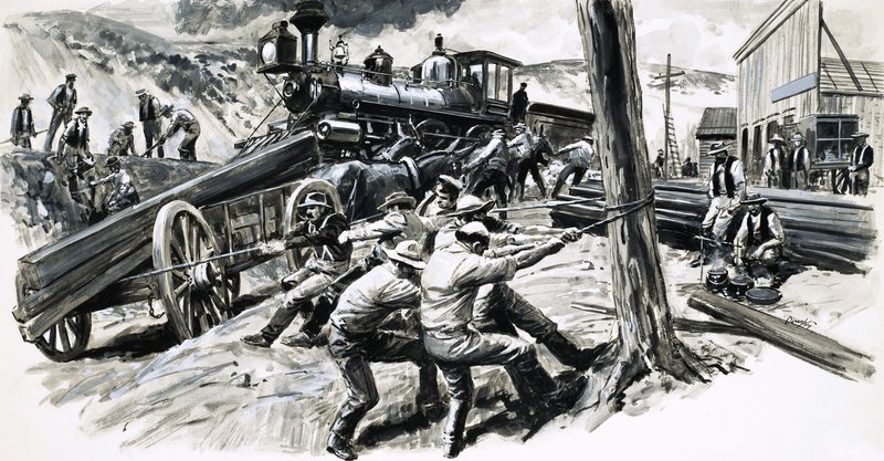 Washingtonin osavaltion läpi kulkeva rautatie vuonna 1873 tekijältä C.L. Doughty