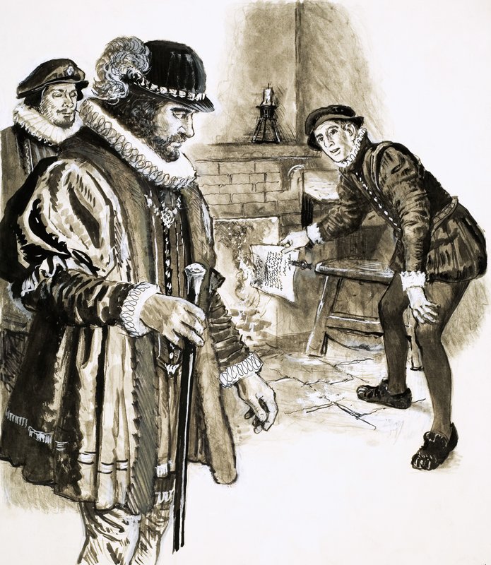 George Heriot polttaa kuninkaalta saamansa 2 000 dollarin velkakirjan... tekijältä C.L. Doughty