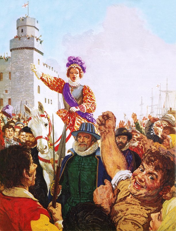 Kuningatar Elisabet I Armada-puheessaan tekijältä C.L. Doughty