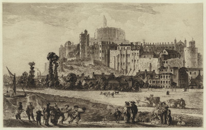 Windsorin linna 1700-luvulla (kaiverrus) tekijältä C.O. Murray