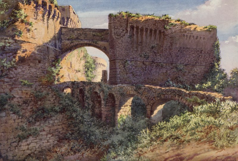 Castel Castruccio Castracani, Sarzana (väri litho) tekijältä C.T.G. Formili