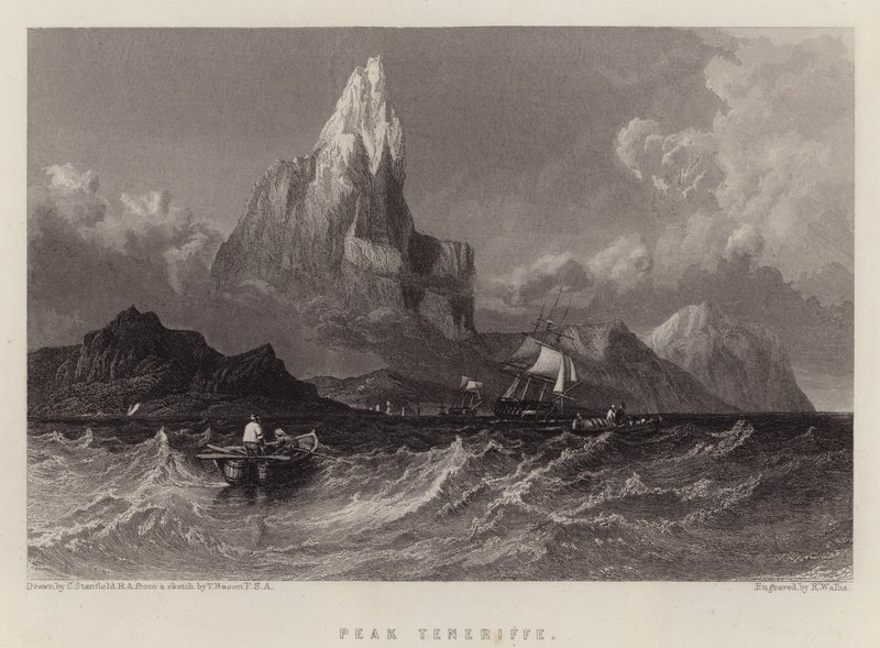 Teneriffen huippu (väri litho) tekijältä C. (after) Stanfield