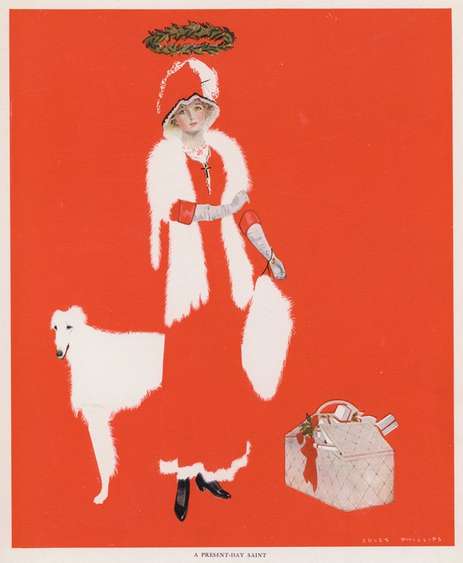 Coles Phillipsin tyttö, nykypäivän pyhimys (värilitografia) tekijältä C. Coles Phillips