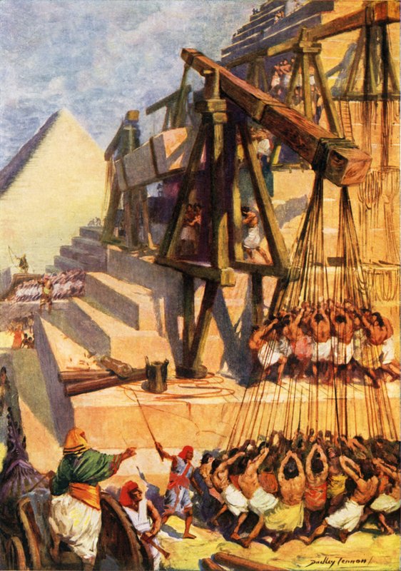 Pyramidin rakentaminen (värinen lito) tekijältä C. Dudley Tennant