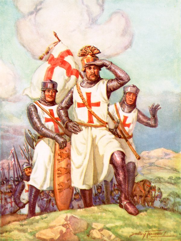Leijonasydäminen kuningas Pyhässä maassa (väri litho) tekijältä C. Dudley Tennant