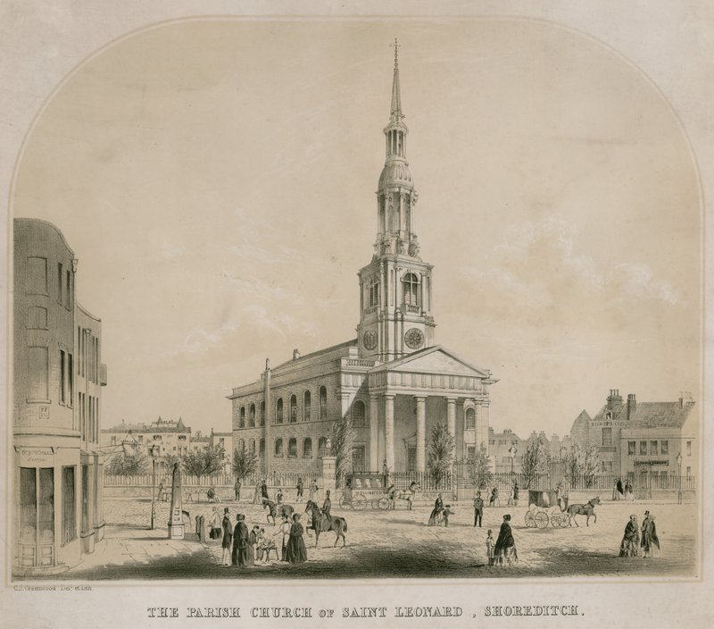 Saint Leonardin seurakuntakirkko Shoreditchissä, Lontoossa tekijältä C. J. Greenwood