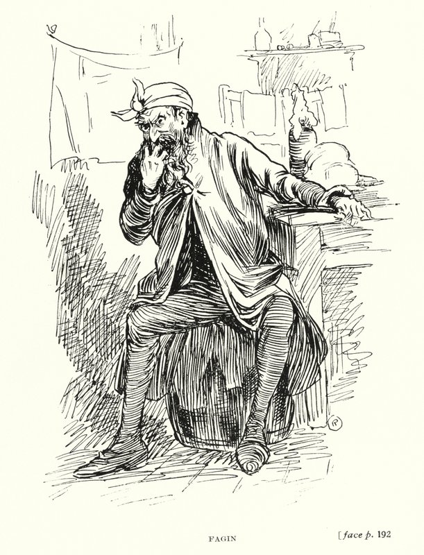 Dickens-hahmo: Fagin (litho) tekijältä Captain Edward Henry Handley Read