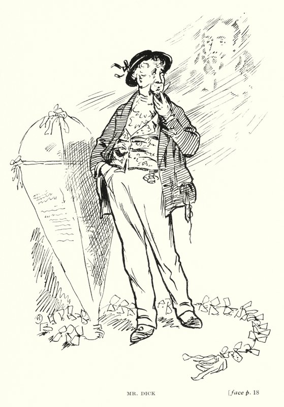 Dickensin hahmo: Mr Dick (litho) tekijältä Captain Edward Henry Handley Read