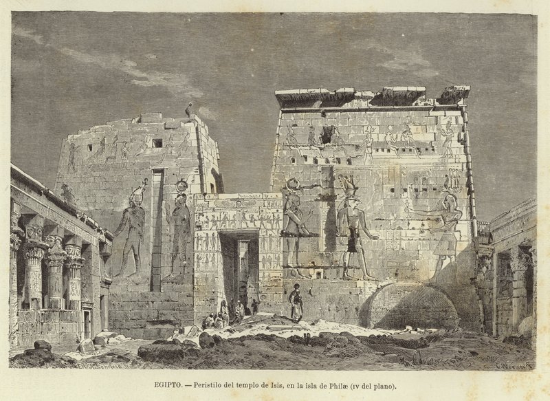 Egypti - Isisin temppelin pylväikkö Philae Islandilla tekijältä Carl Friedrich Heinrich Werner